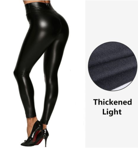 🎁Women's solid color tight leather pants