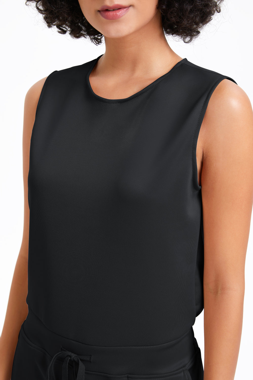 Slim casual women's sleeveless solid color v-neck trousers jumpsuit - Buy two and get free shipping!