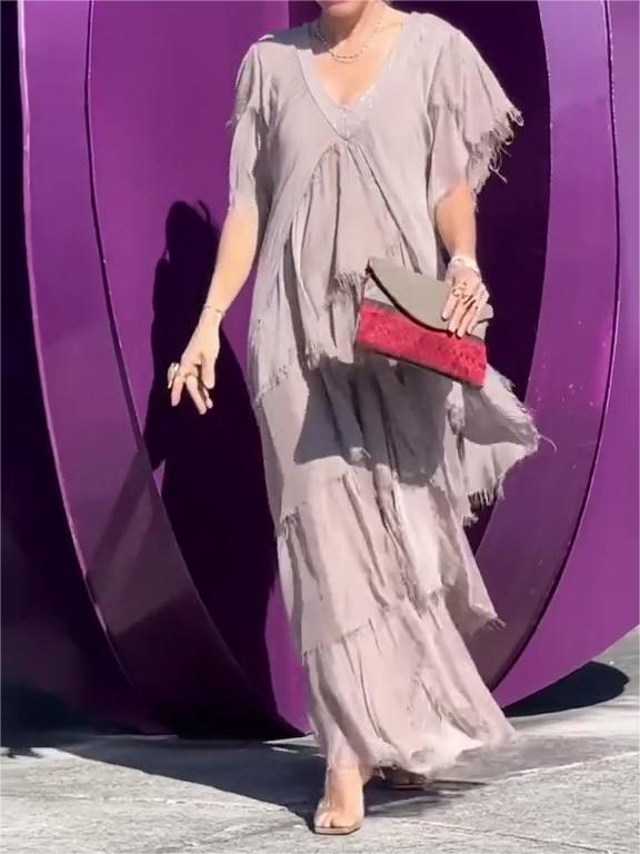 🔥Last Day Promotion🔥Elegant V-neck Maxi Dress(BUY 2 FREE SHIPPING)