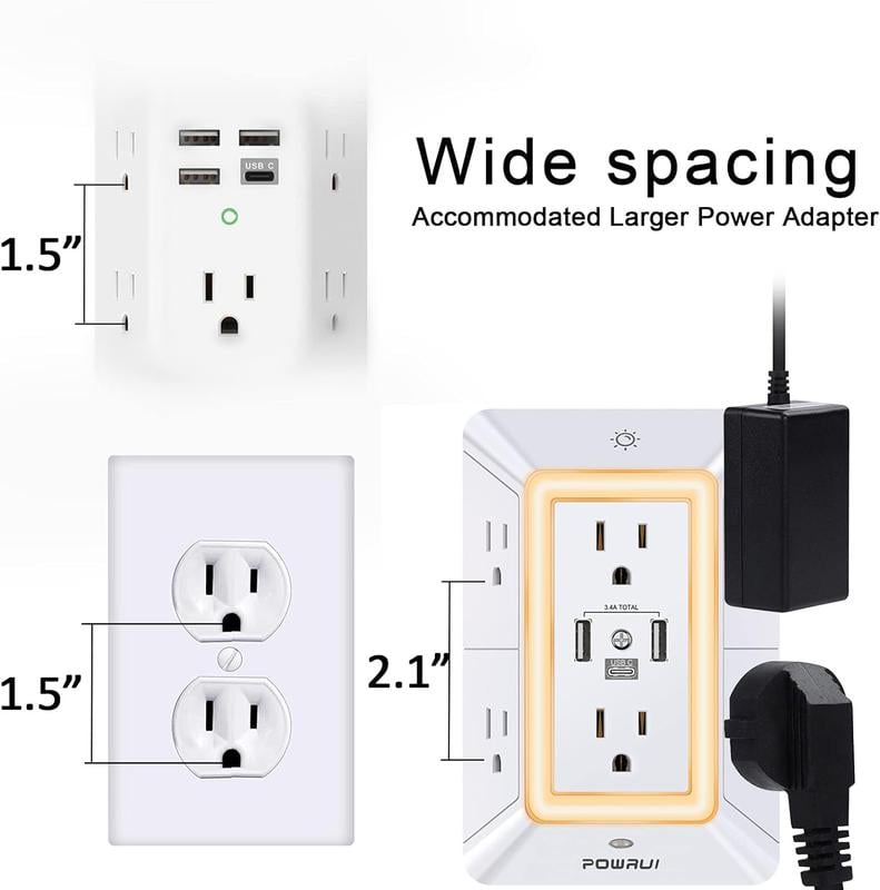 ✨Hot sale 🔥 Multi Plug Outlet Surge Protector