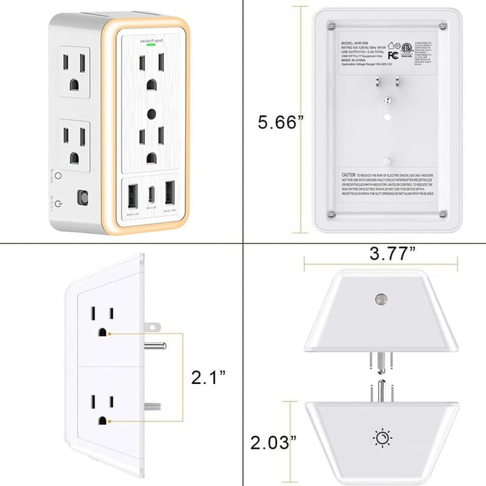✨Hot sale 🔥 Multi Plug Outlet Surge Protector