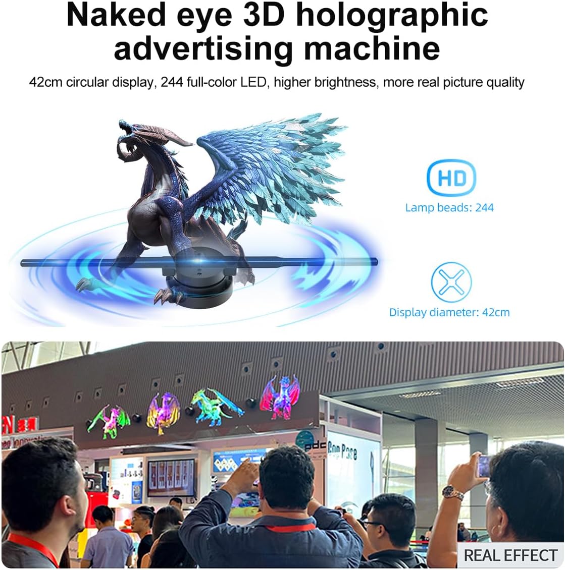(🎅Xmas Sale) - 🎄3D Hologram LED Fan Projector ✈️Free Shipping