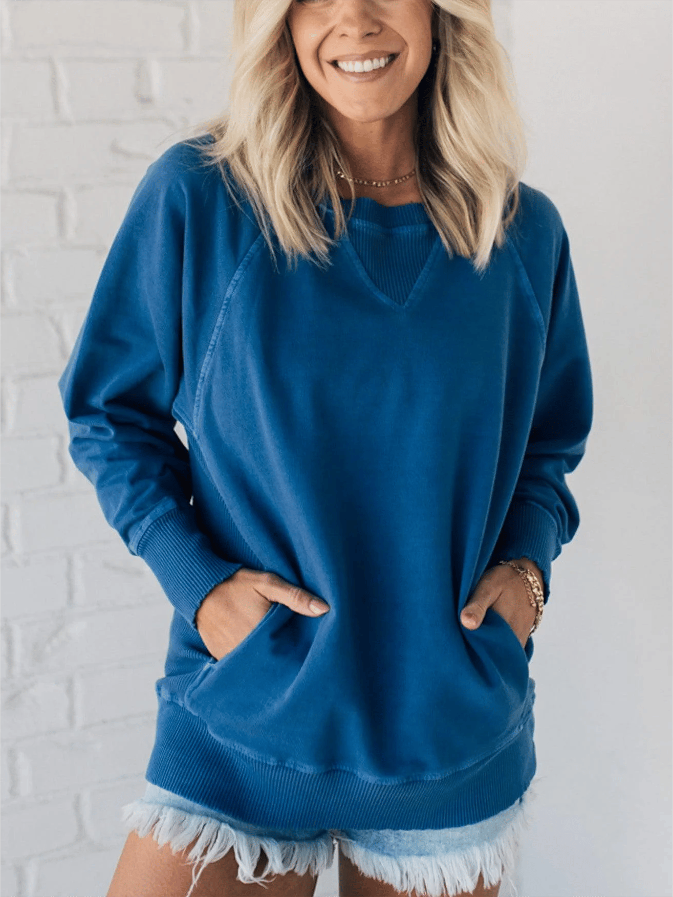 ð¥Women's Ribbed Accent Pocketed Pullover (Buy 2 Free Shipping)