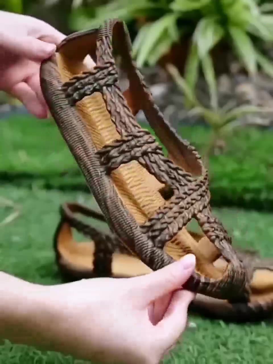 2024 new comfortable casual beach grass sandals