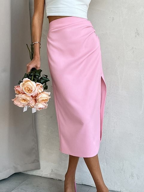 Women's Side Slit Bodycon Midi Skirt - Buy two and get free shipping!