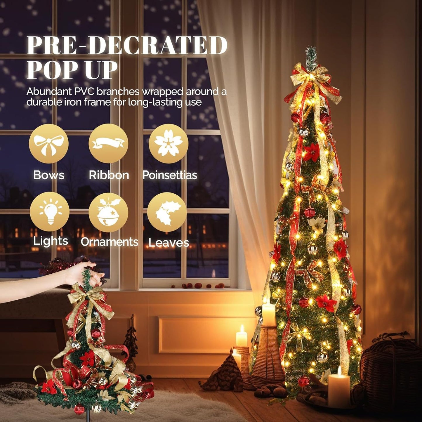 ๐ Christmas sale Foldable Christmas Tree for the Perfect Holiday Celebration! - free shipping! ๐