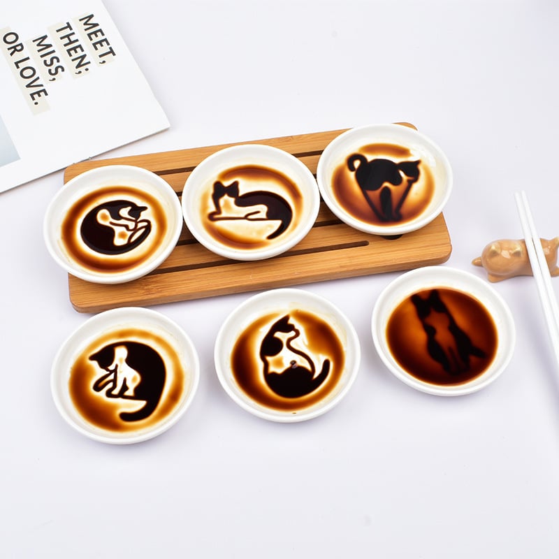 Cute Cat Embossed Soy Sauce Dish