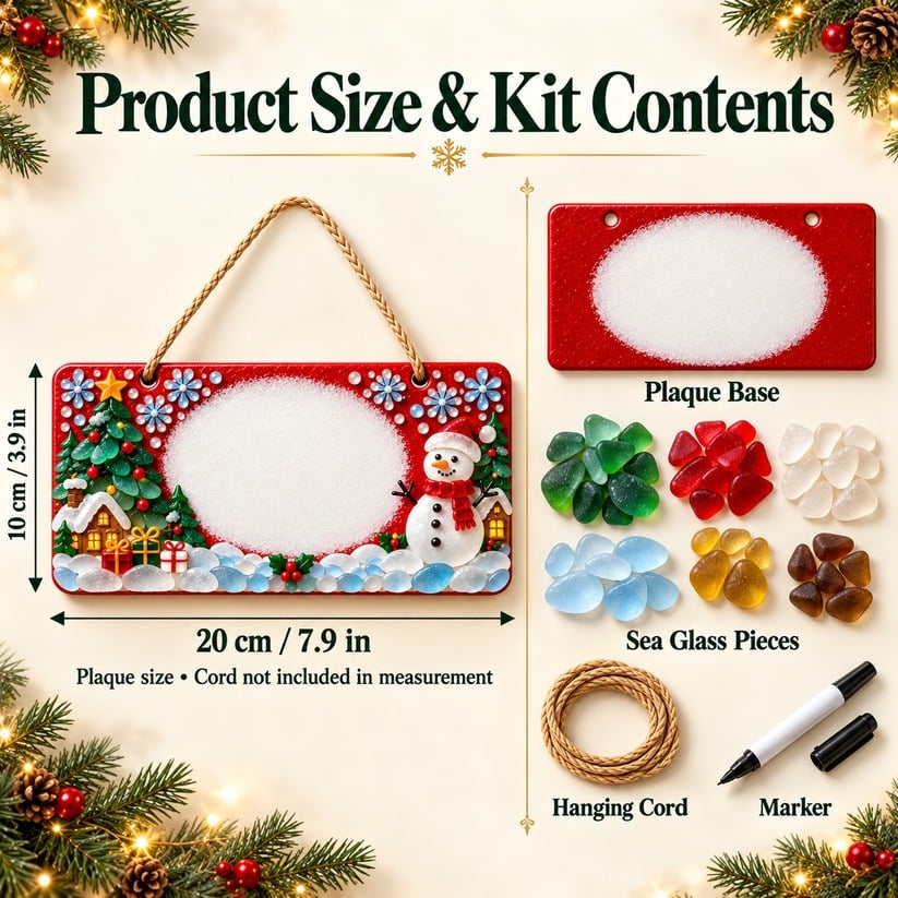 โณ Last Day 49% OFF โ ๐ Beginner-Friendly DIY Sea Glass Christmas Hanging Sign Kit | 8 Festive Designs with Handwritten Personalization โ๏ธ