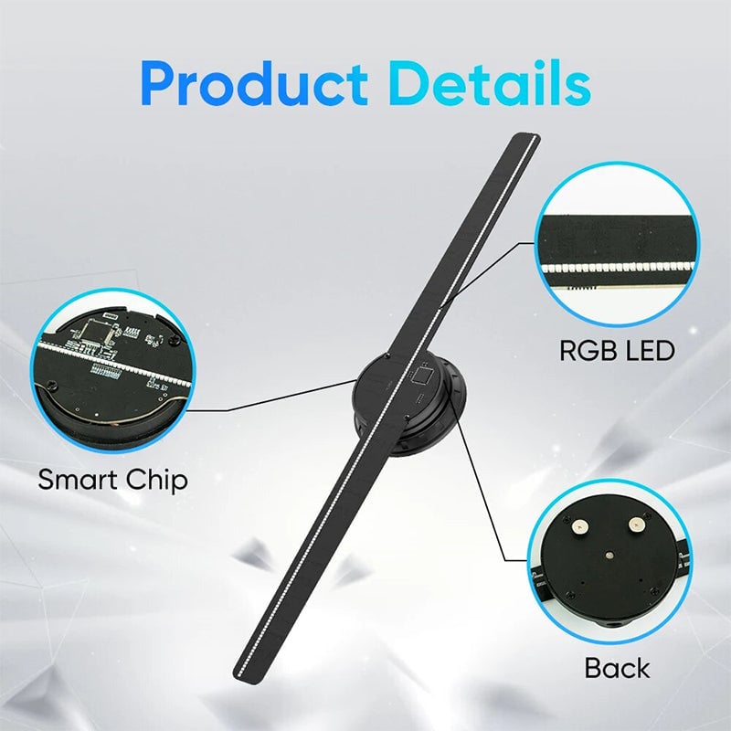 (🎅Xmas Sale) - 🎄3D Hologram LED Fan Projector ✈️Free Shipping