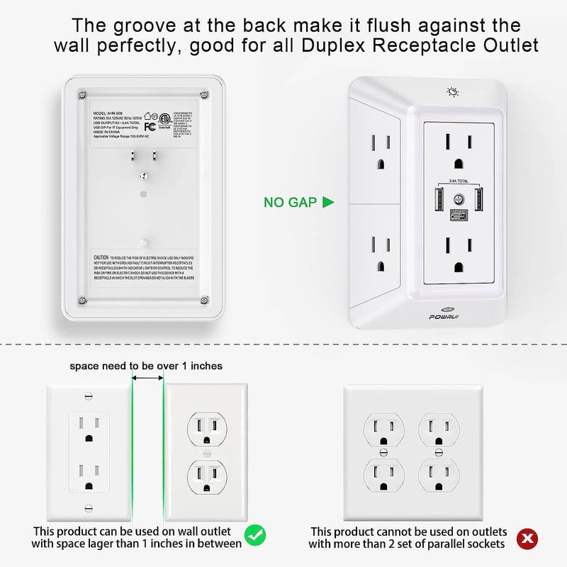 ✨Hot sale 🔥 Multi Plug Outlet Surge Protector