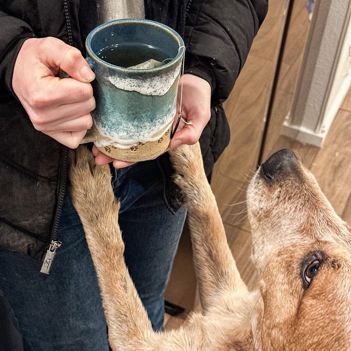 πππPaw Print Ocean Shoreline Mug