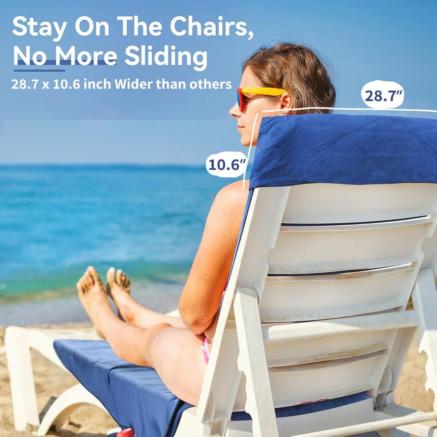 🎉Summer Hot Sale🎁Sun Lounger Towel in Bag with Pockets Storage