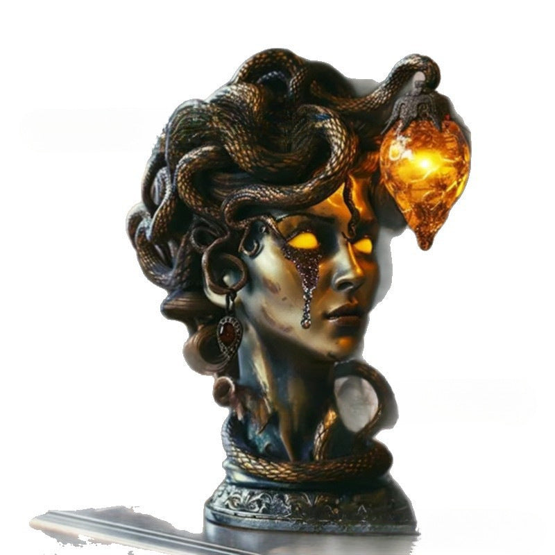 Gothic Gorgon Resin Decorative Table Lamp