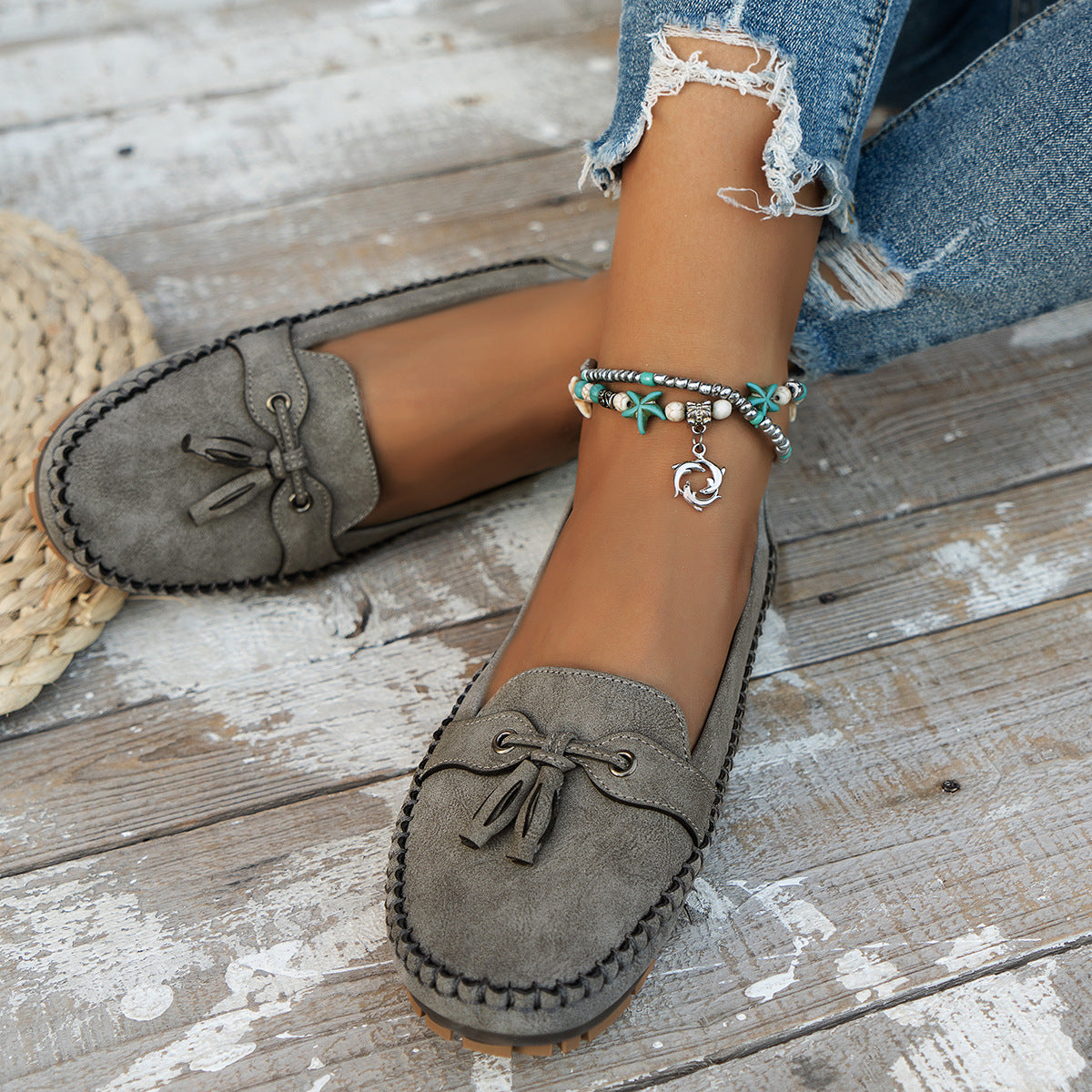 🔥Comfortable soft loafers for women in vintage style with bow