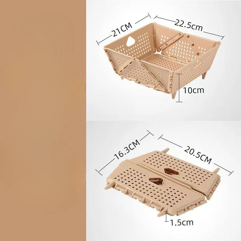 Foldable Multi-Functional Draining Storage Basket – Space-Saving, Heat-Resistant, Dual-Size