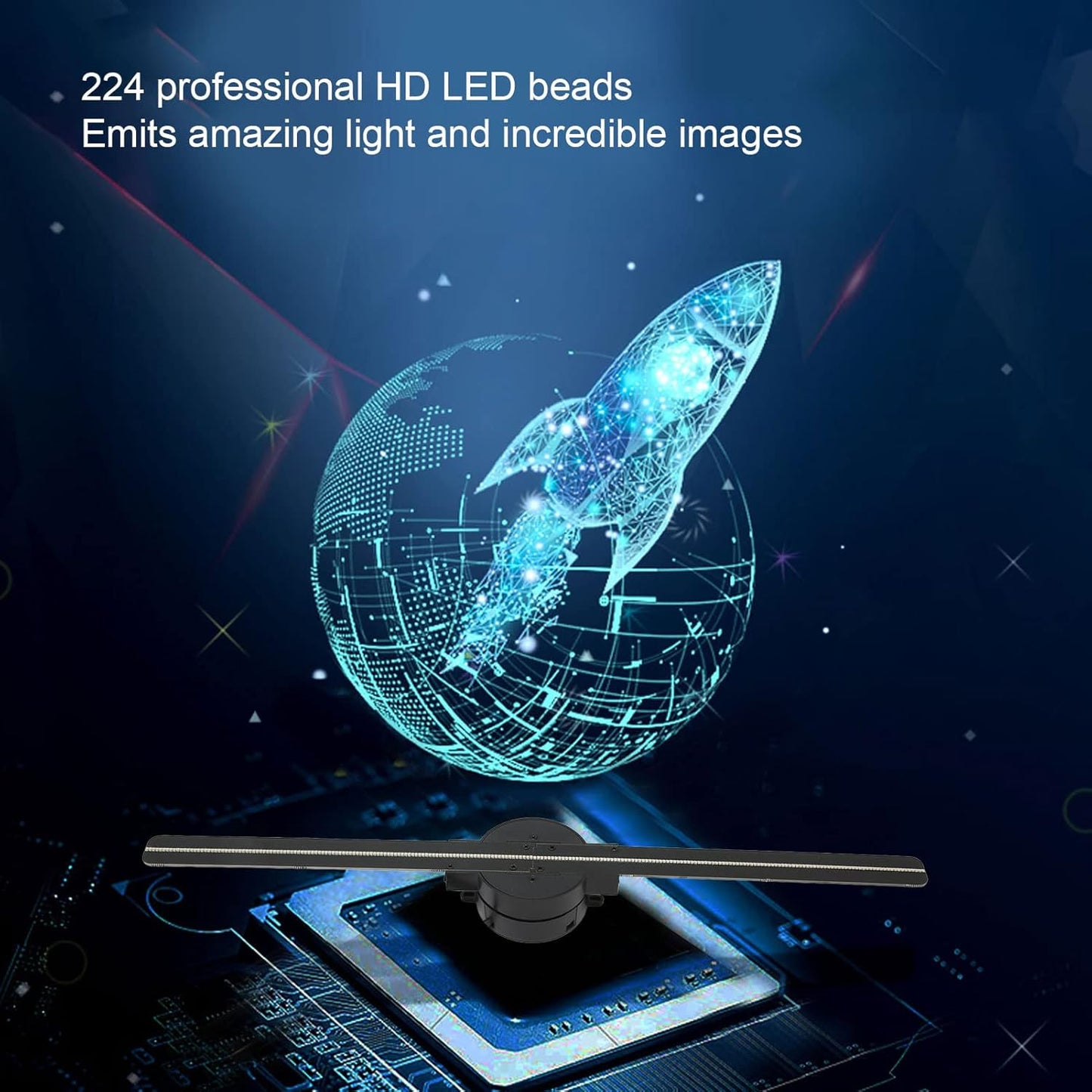 (🎅Xmas Sale) - 🎄3D Hologram LED Fan Projector ✈️Free Shipping