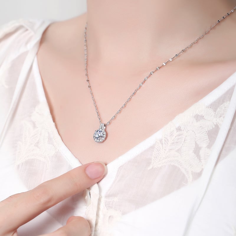 š„š„S925 Sterling Silver zircon Sunflower Pendant Necklace