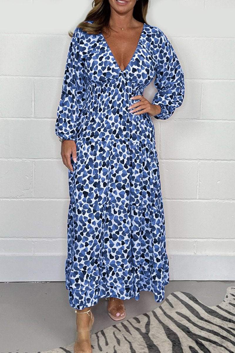 💃Heart Smocked Midi Dress