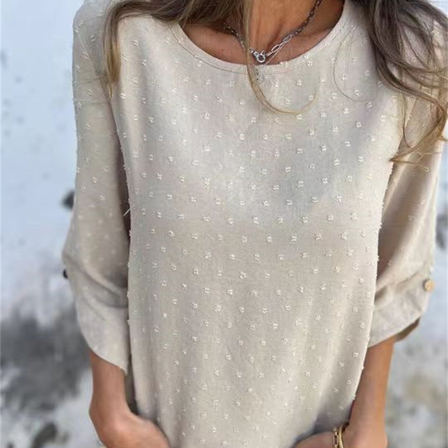 🔥Women's Casual Round Neck Jacquard Top