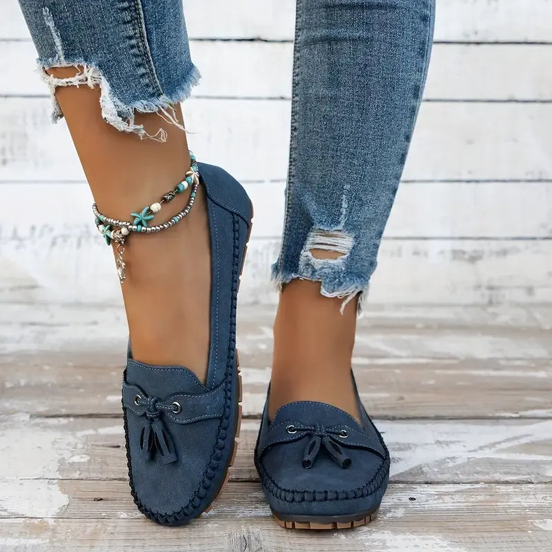 🔥Comfortable soft loafers for women in vintage style with bow