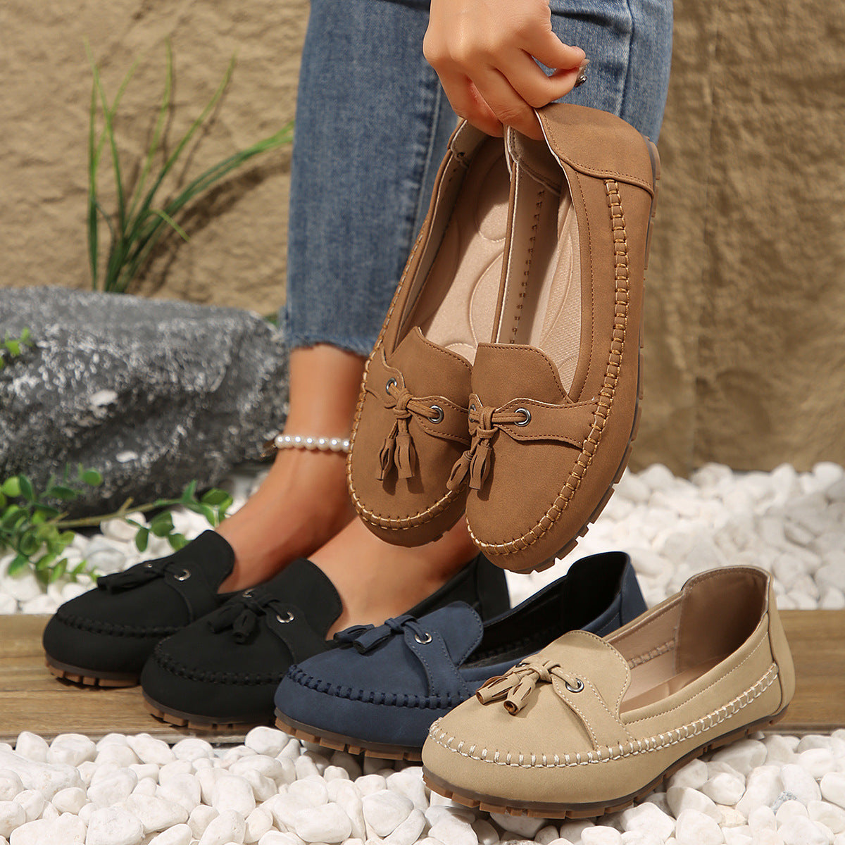 🔥Comfortable soft loafers for women in vintage style with bow