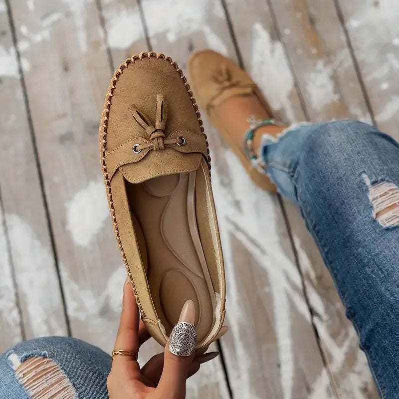 🔥Comfortable soft loafers for women in vintage style with bow