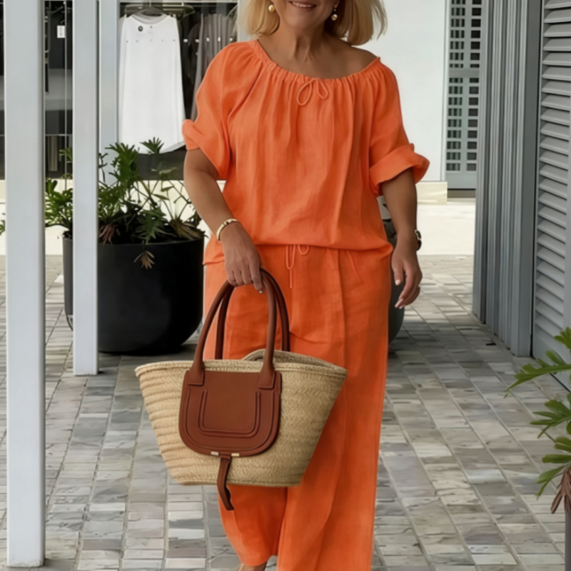 π Women's Drawstring Top & Pants 2-Piece Set β Relaxed Fit, Comfortable & Perfect for Lounging or Everyday Style πΈ