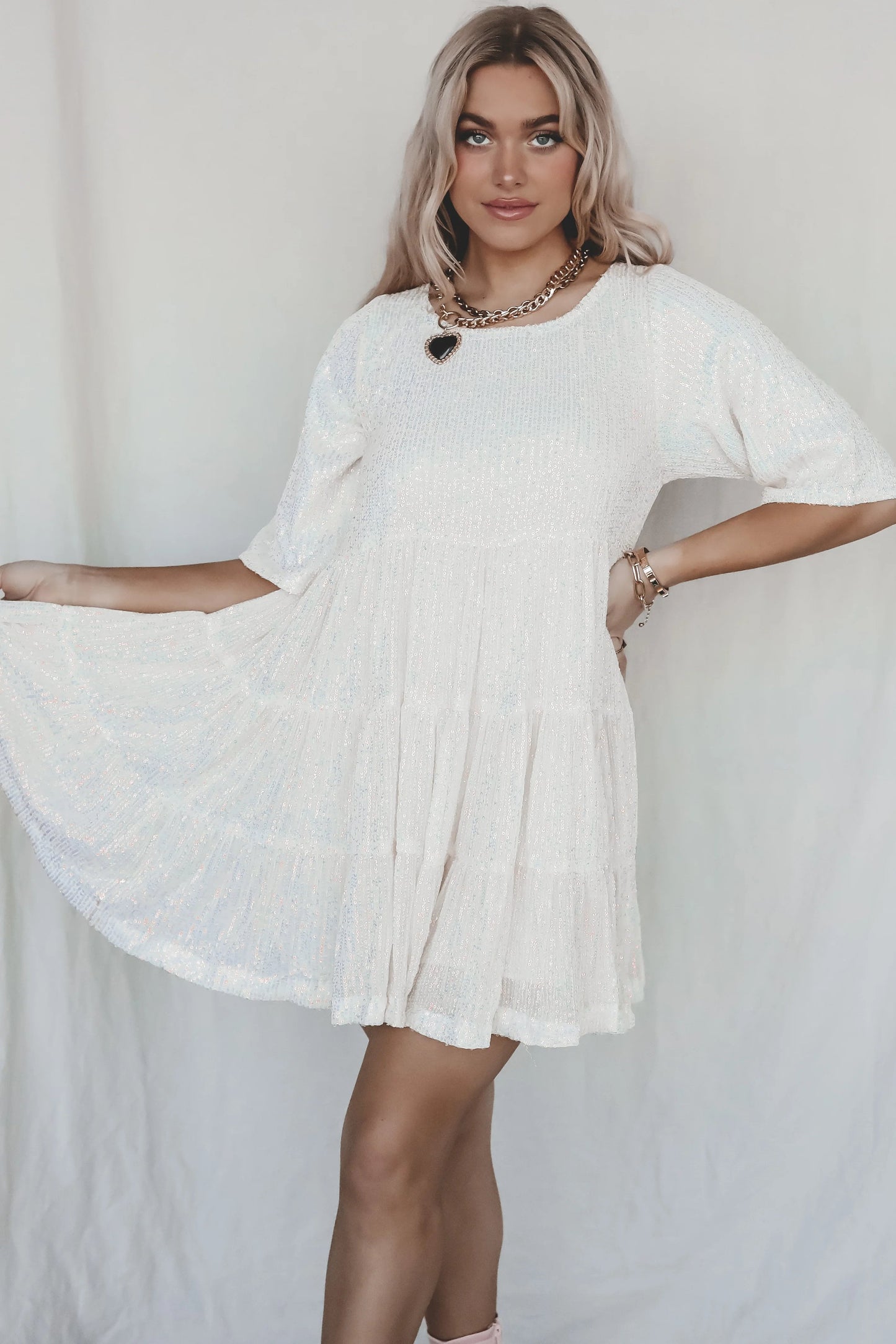 🎁✨Sequin Baby Doll Dress