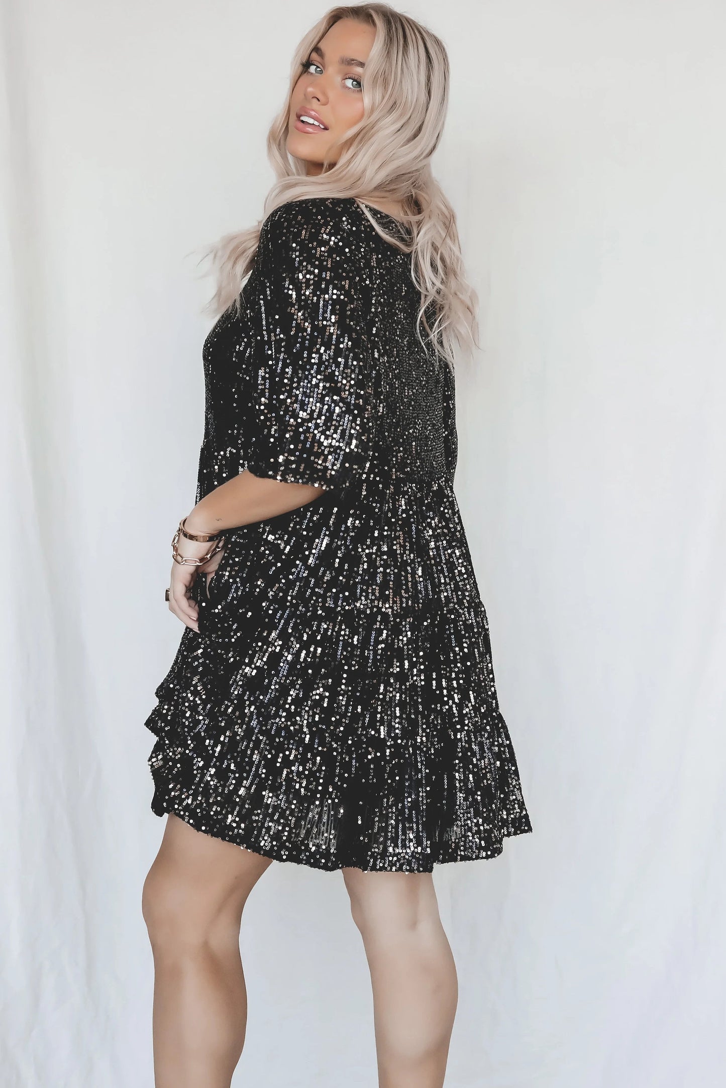 🎁✨Sequin Baby Doll Dress