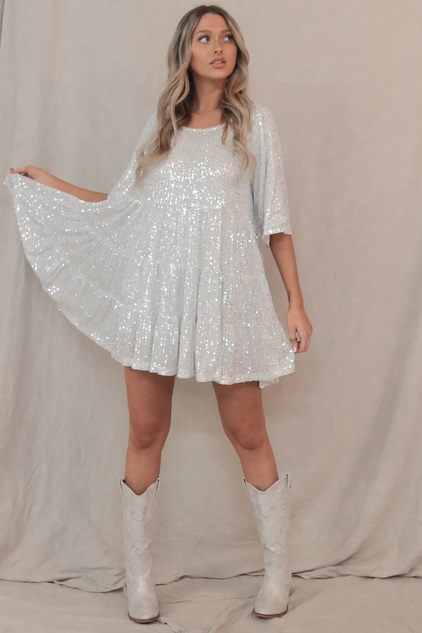 🎁✨Sequin Baby Doll Dress