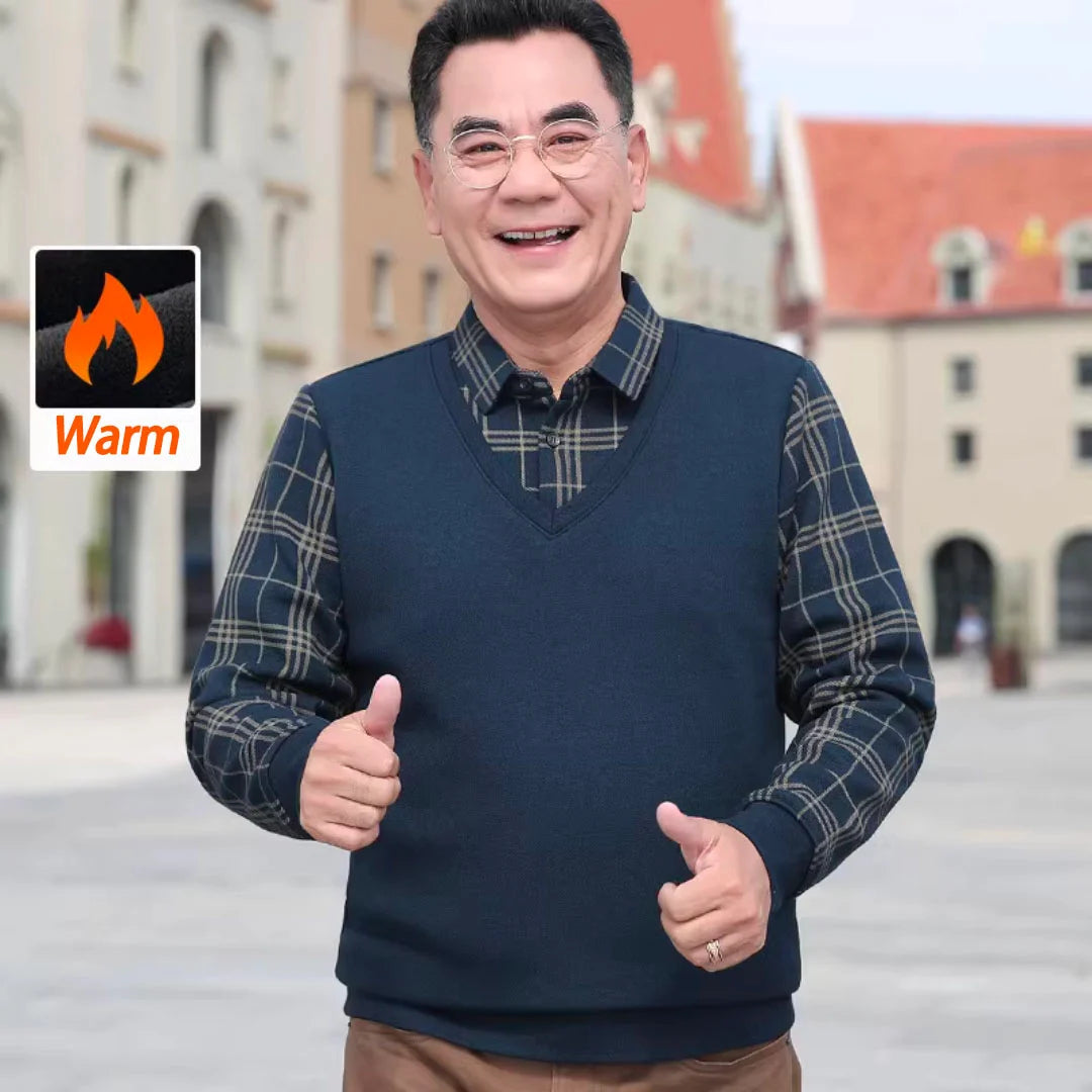 🔥 Christmas Promotion - 50% Off🔥 FleeceJumper - Two-Piece Knitted Fleece Sweater(Buy two and get free shipping!)