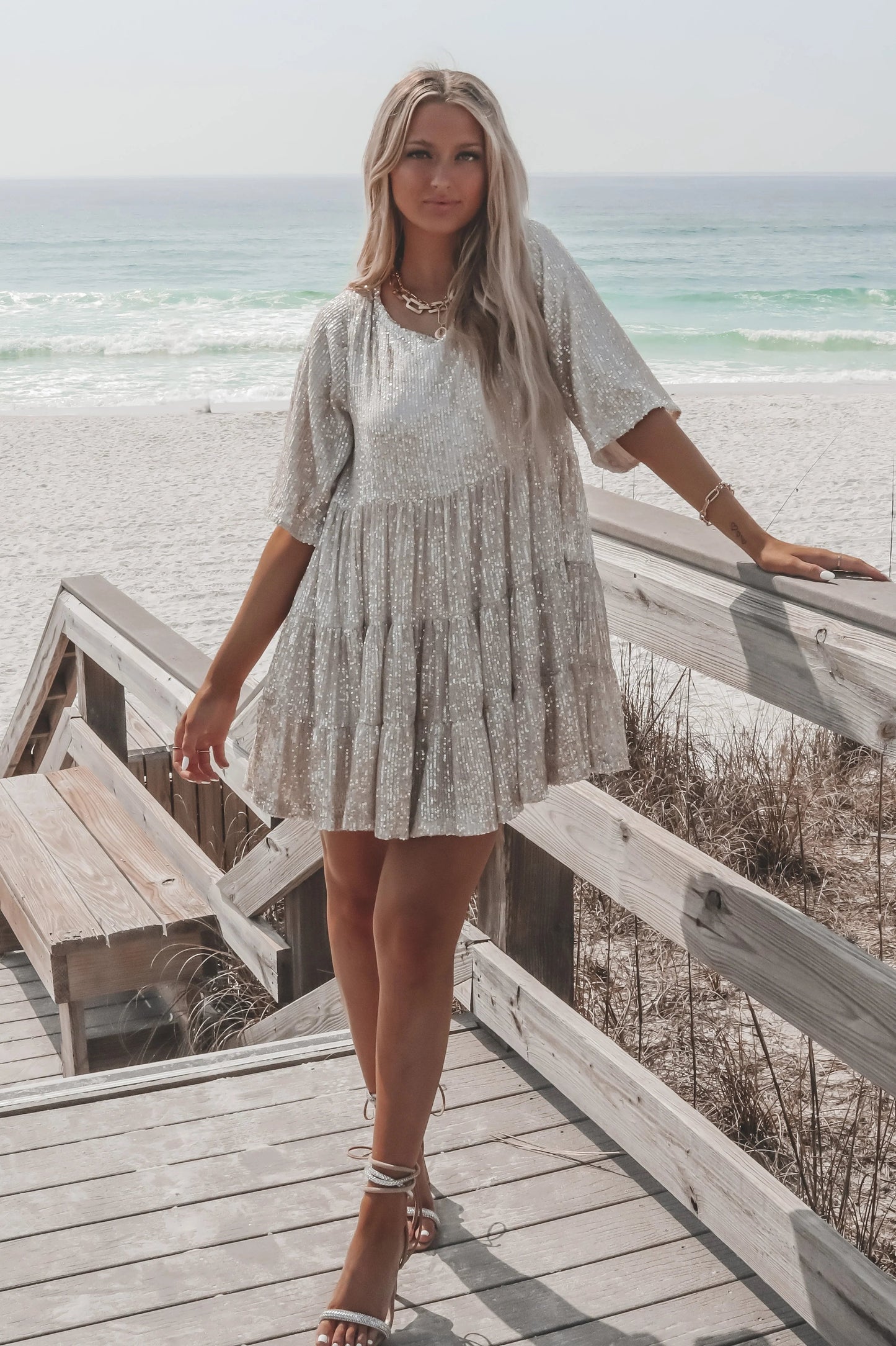 🎁✨Sequin Baby Doll Dress