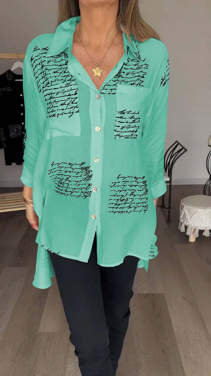 2024 new model Letter Print Fashion Lapel Shirt (Buy 2 Free Shipping)