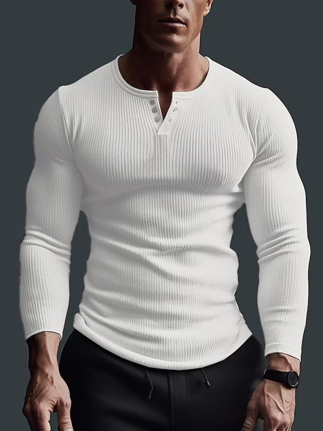 V-NECK LONG-SLEEVED SPORTS T-SHIRT