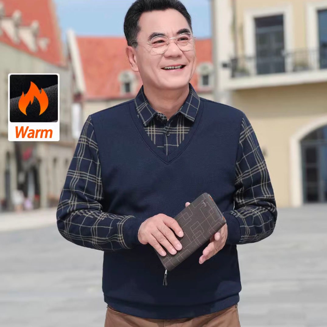🔥 Christmas Promotion - 50% Off🔥 FleeceJumper - Two-Piece Knitted Fleece Sweater(Buy two and get free shipping!)