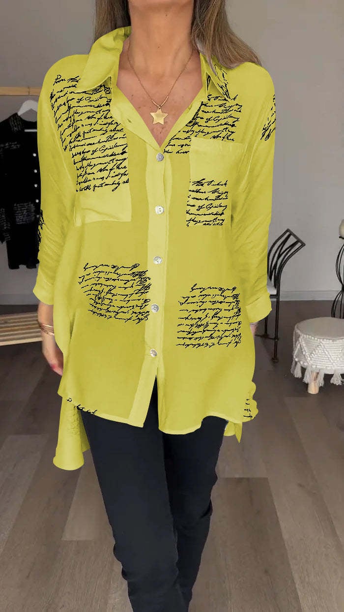 2024 new model Letter Print Fashion Lapel Shirt (Buy 2 Free Shipping)