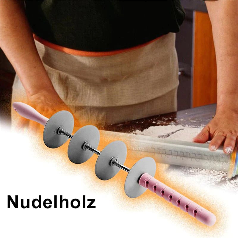 Multi-purpose rolling pin for cutting dough