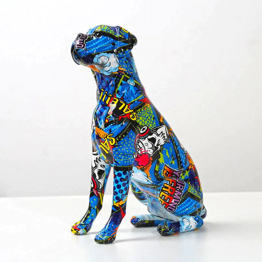Boxer Nordic Painted Statue