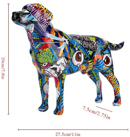 Labrador Retriever Graffiti Painted Statue