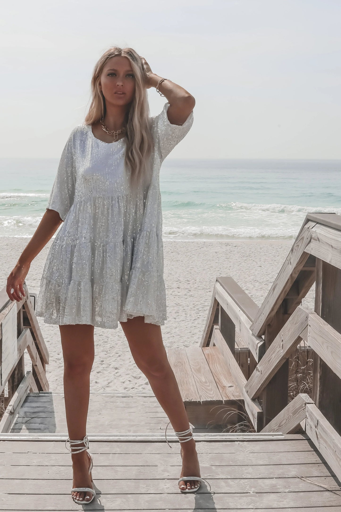 🎁✨Sequin Baby Doll Dress