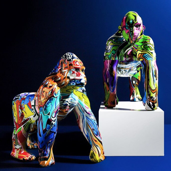 Gorilla Nordic Painted Statue