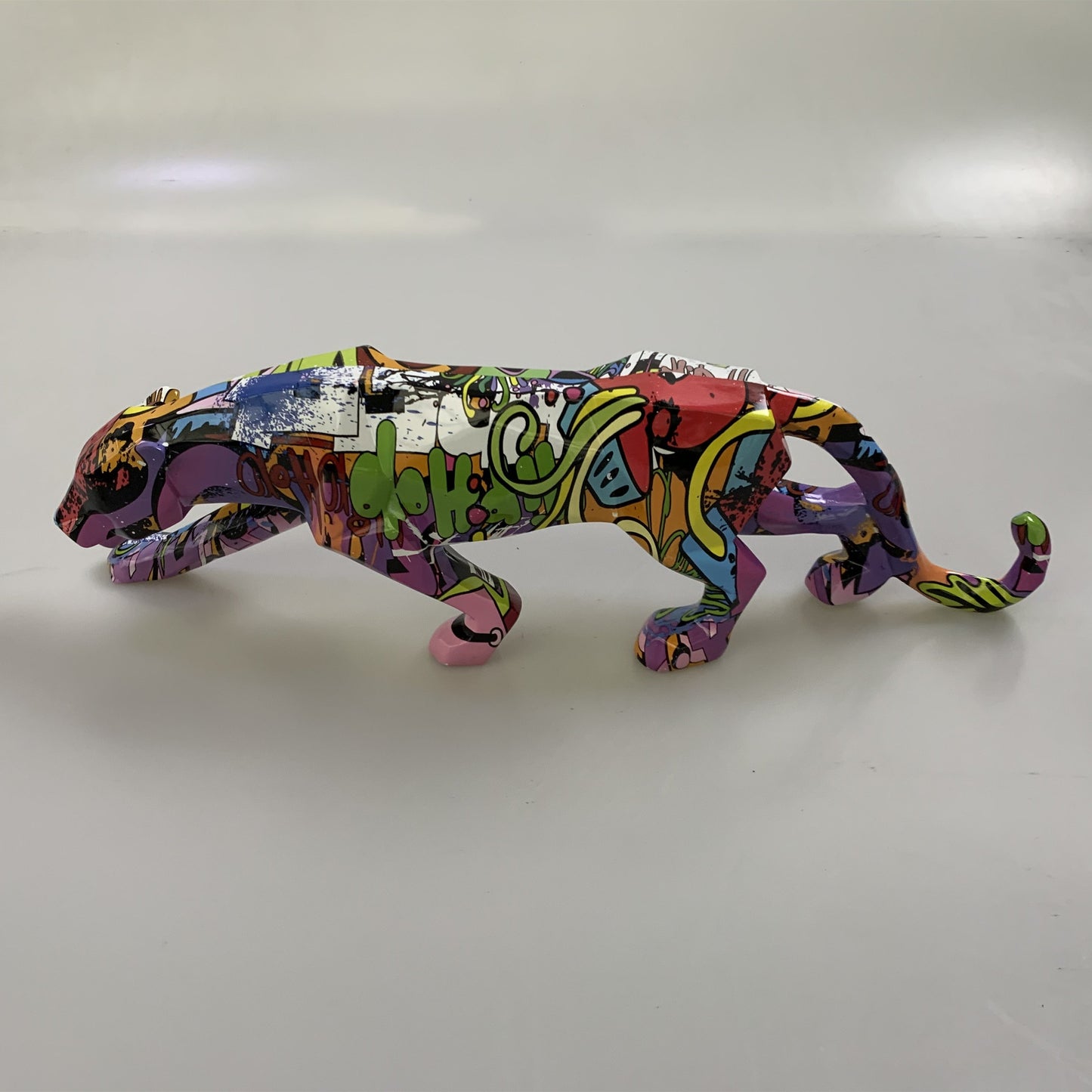 Graffiti Painted Panther Sculpture