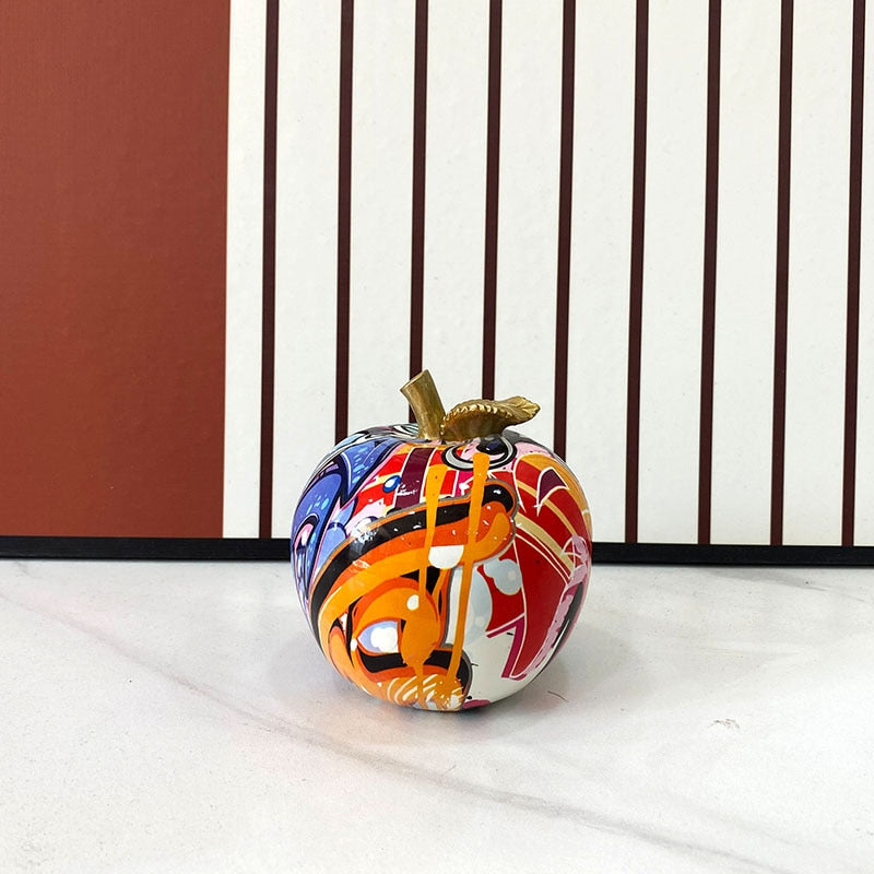 Graffiti Painted Apple Sculpture
