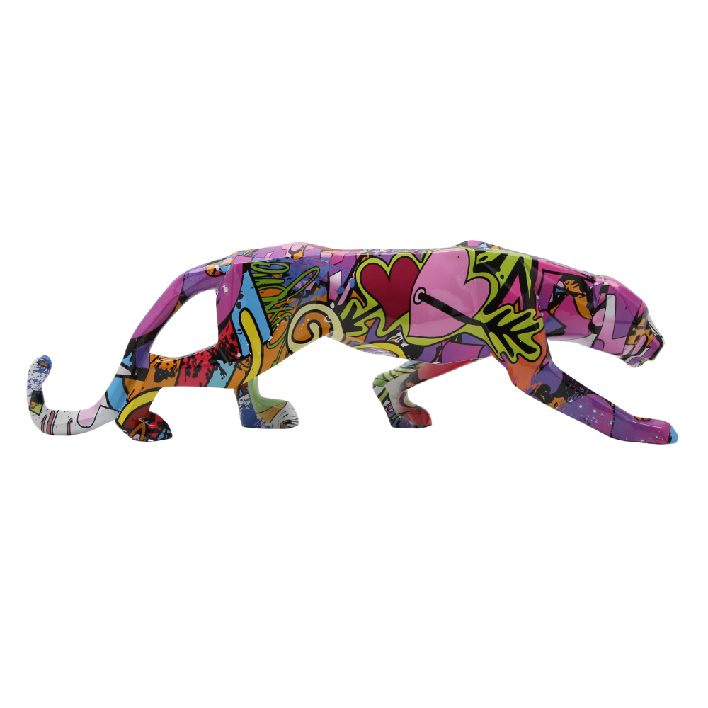 Graffiti Painted Panther Sculpture