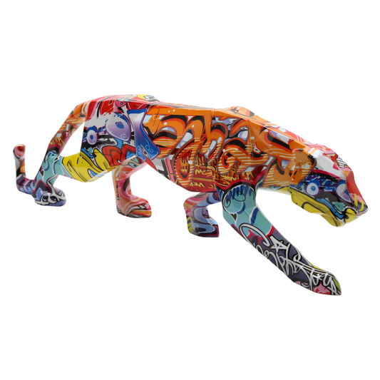 Graffiti Painted Panther Sculpture