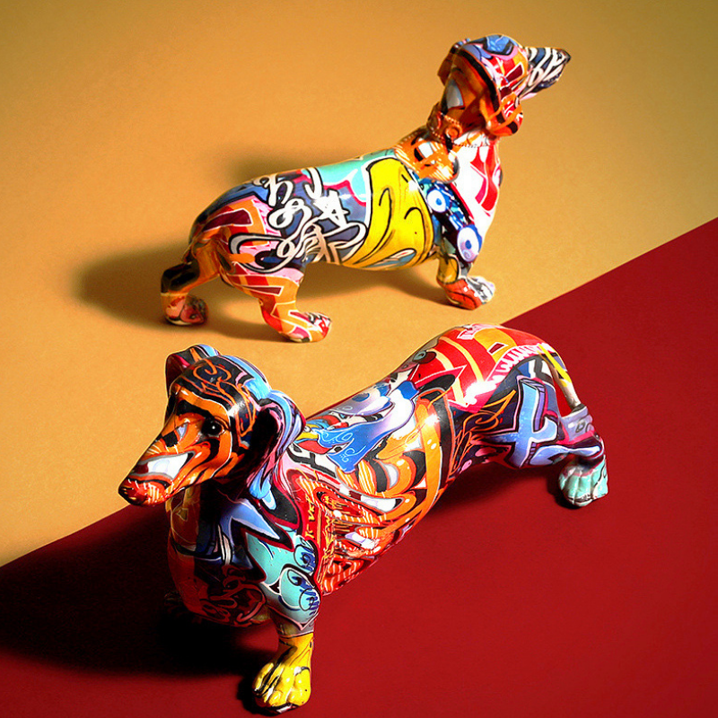 Dachshund Nordic Painted Statue