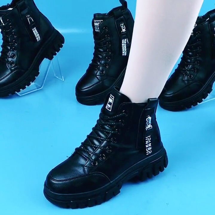 Women's High Top Warm Leather Martin Boots