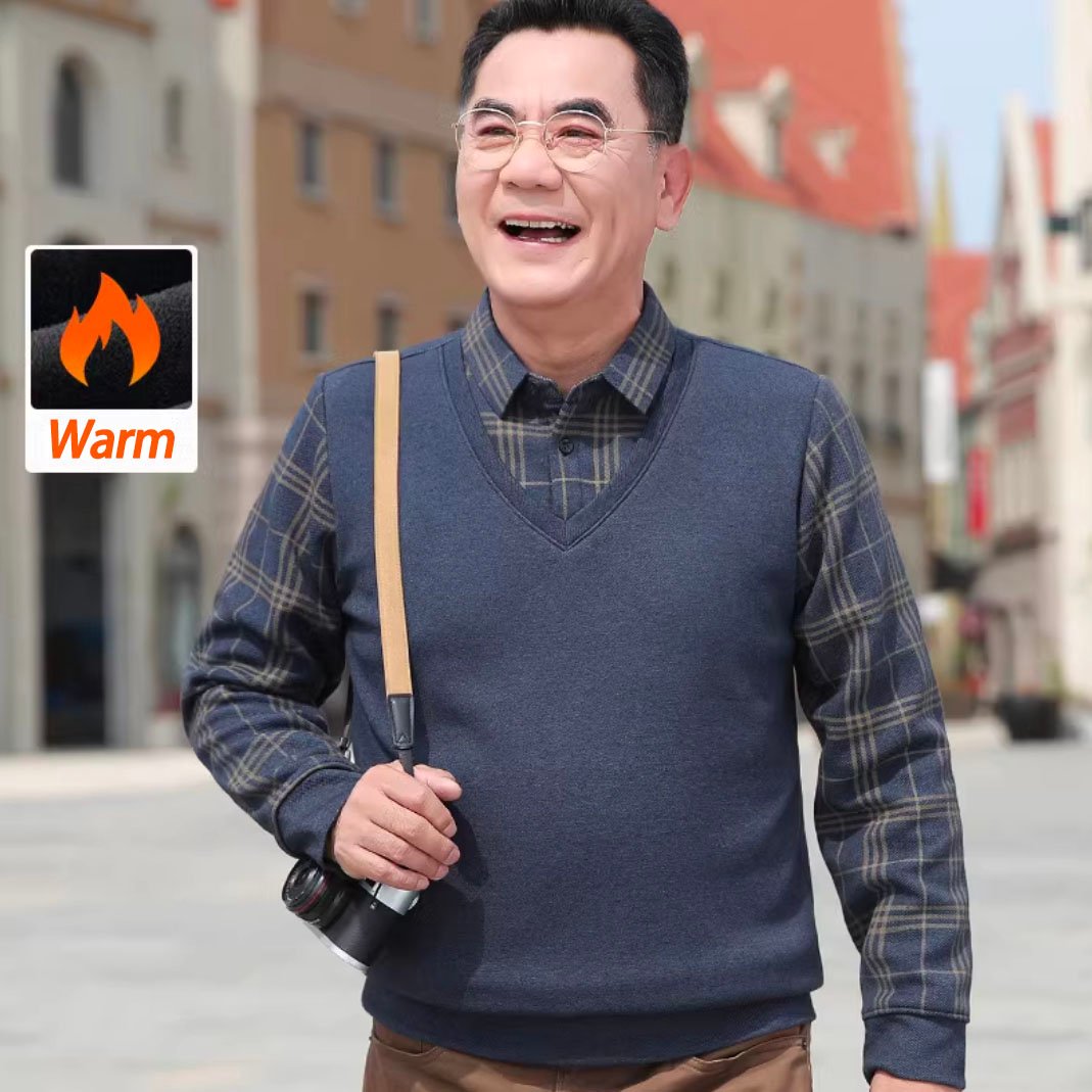 🔥 Christmas Promotion - 50% Off🔥 FleeceJumper - Two-Piece Knitted Fleece Sweater(Buy two and get free shipping!)