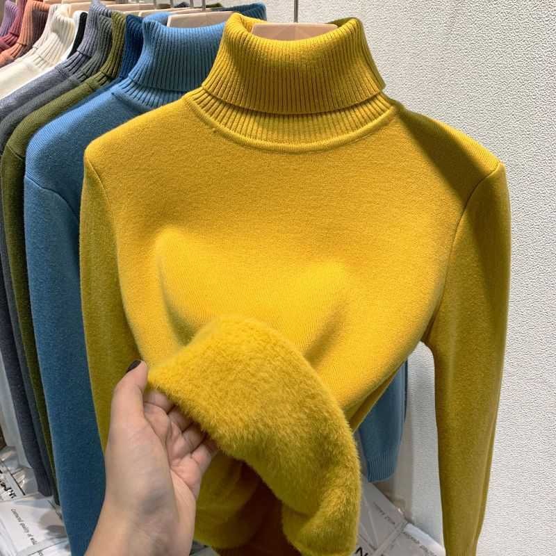 2023 New Women's Fleece Thickened Turtleneck Sweater