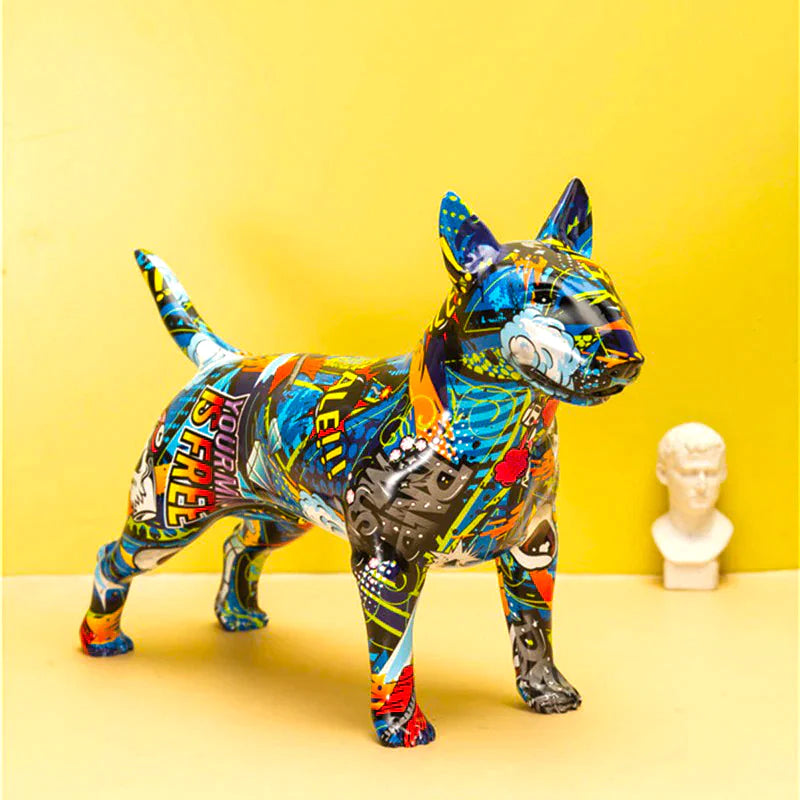 Bull Terrier Nordic Painted Statue